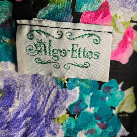 Vintage 80 Dark Floral Swing Dress With Bolero Jacket Size S Romantic Feminine - Picture 10 of 10